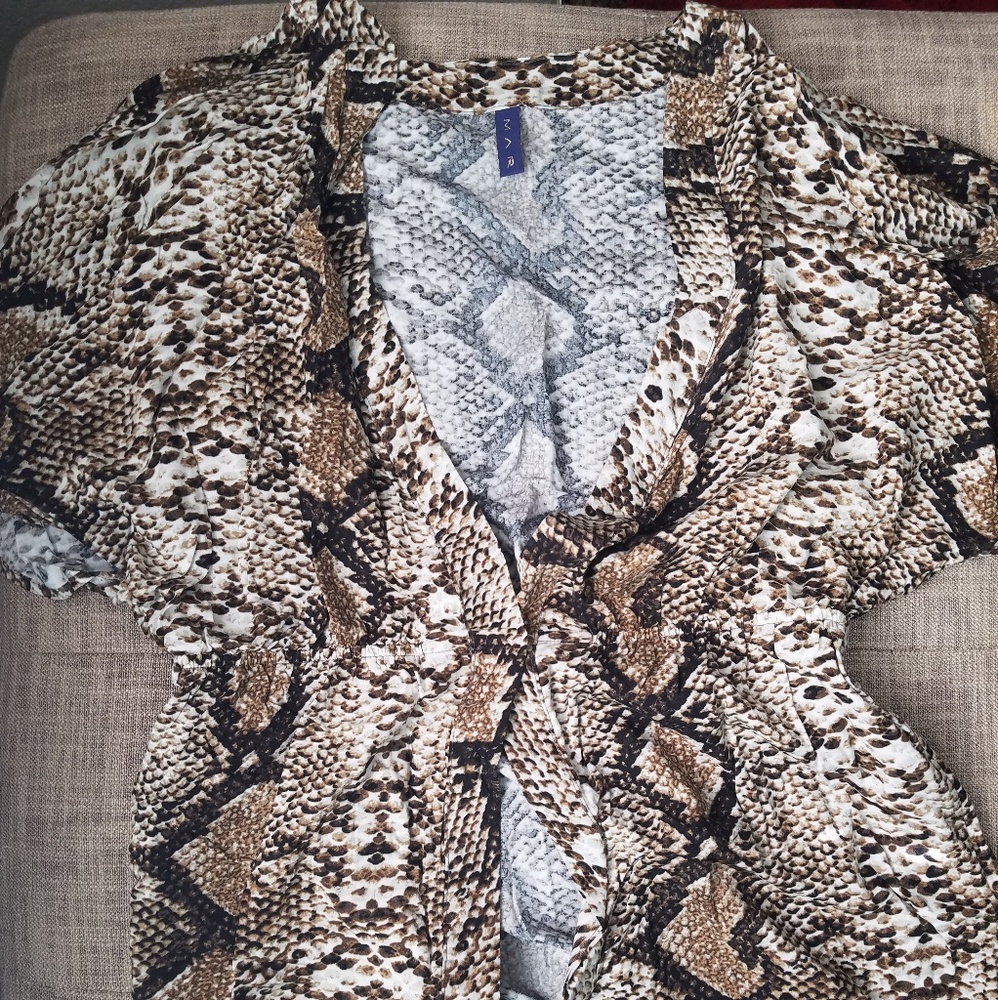 Snake print swimsuit cover